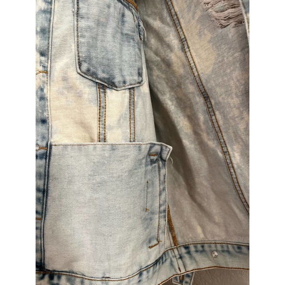Loyd/Ford Distressed Acid Wash Sleeveless Denim Jacket - Size L - NWOT - Picture 5 of 6